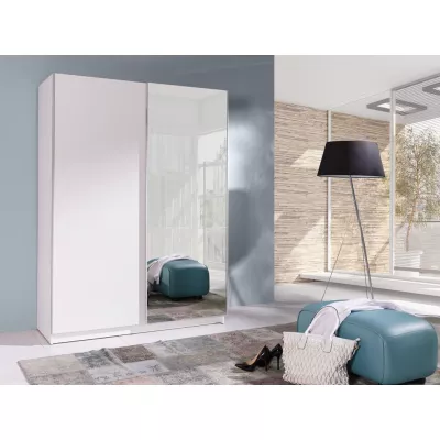 Šatní skříň 150 cm se zrcadlem WADENA 2 - bílá