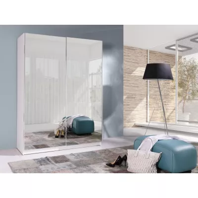 Zrcadlová šatní skříň 150 cm WADENA 6 - bílá