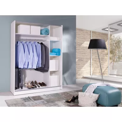 Šatní skříň 150 cm se zrcadlem WADENA 2 - bílá