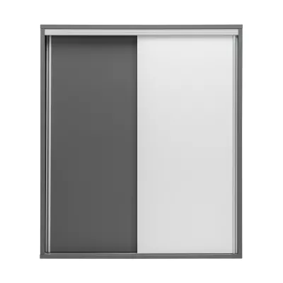 Policová šatní skříň 120 cm MANKATO - šedá / lesklá bílá