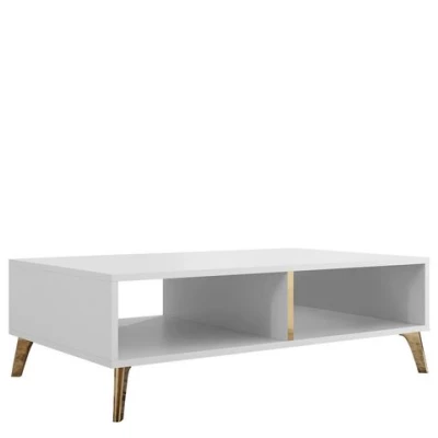 Konferenční stolek TANTES - bílý / lesklý bílý