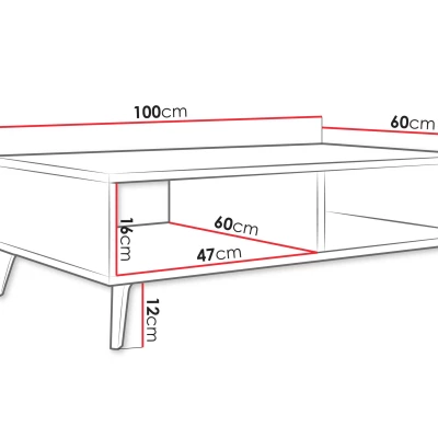 Konferenční stolek TANTES - bílý / lesklý bílý