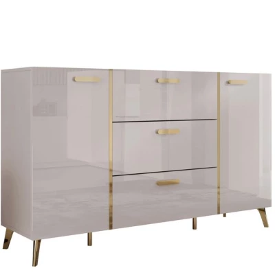 Kombinovaná komoda TANTES - kašmír / lesklá kašmírová