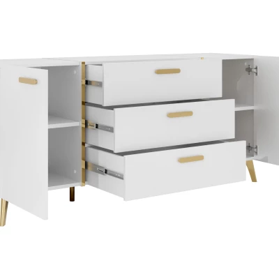 Kombinovaná komoda TANTES - kašmír / lesklá kašmírová