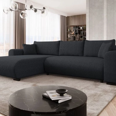 Rohová sedací souprava KANOPE - černá