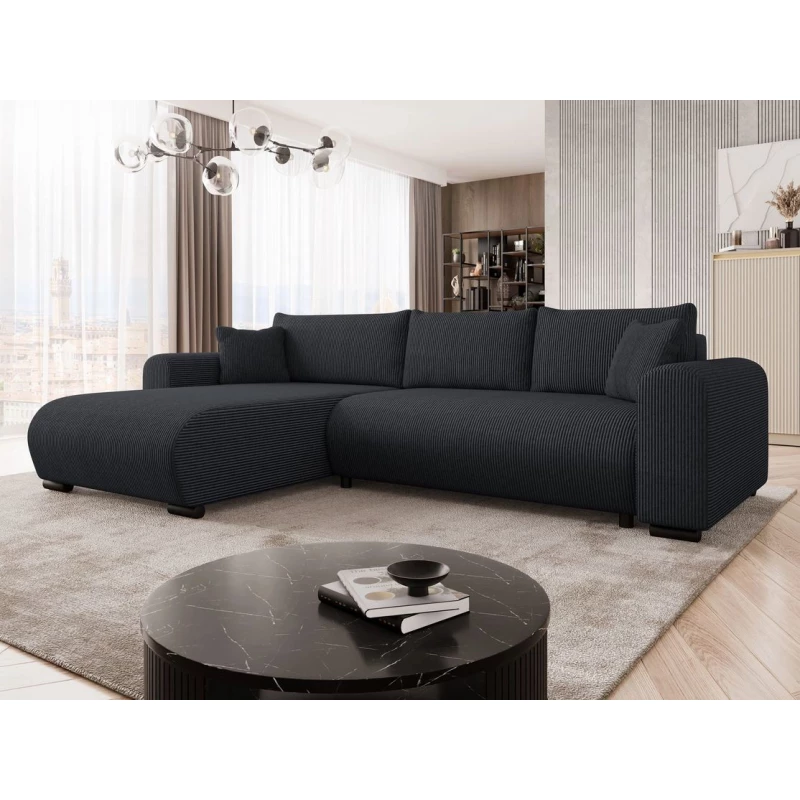 Rohová sedací souprava KANOPE - černá