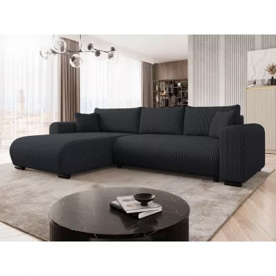 Rohová sedací souprava KANOPE - černá