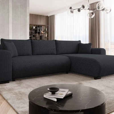 Rohová sedací souprava KANOPE - černá