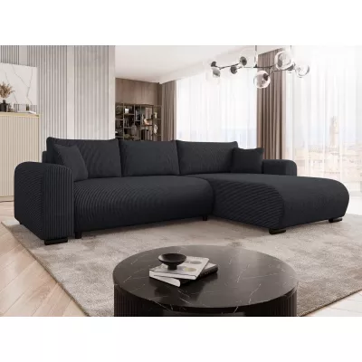 Rohová sedací souprava KANOPE - černá