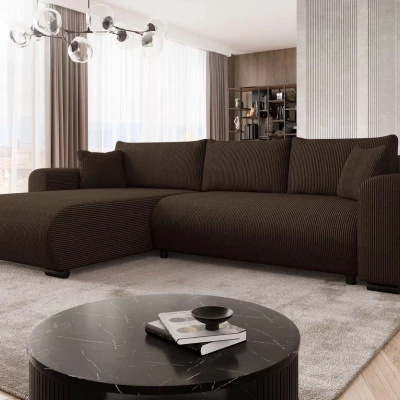 Rohová sedací souprava KANOPE - čokoládová