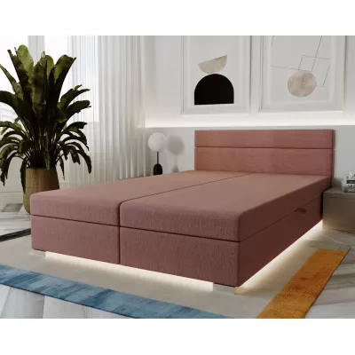 Manželská čalouněná postel 180x195 GITA 2 - pudrově růžová