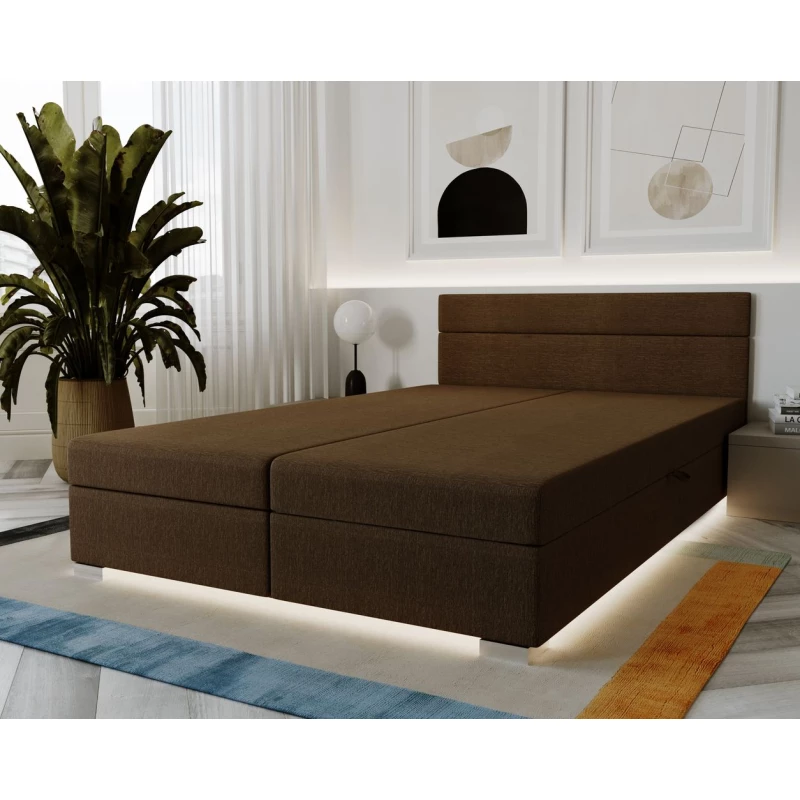 Manželská čalouněná postel 180x195 GITA 2 - tmavě hnědá