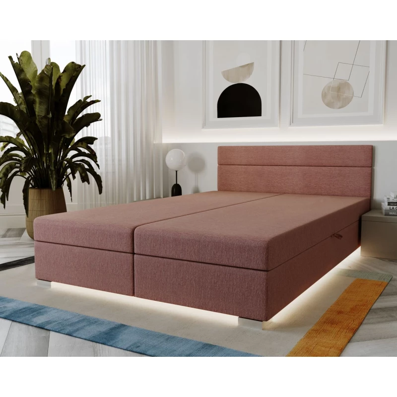 Manželská čalouněná postel 140x195 GITA 2 - pudrově růžová