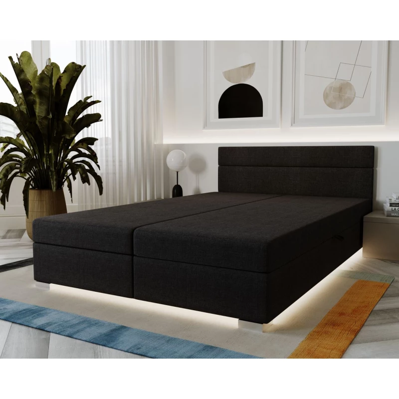 Manželská čalouněná postel 140x195 GITA 2 - černá