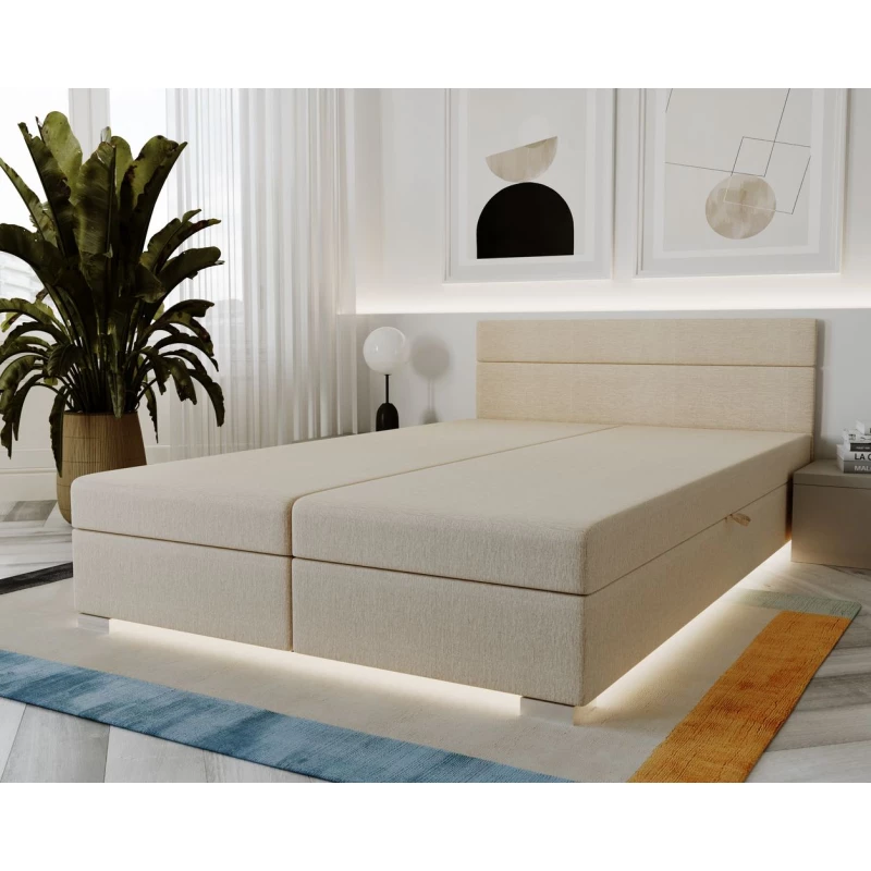 Manželská čalouněná postel 140x195 GITA 2 - krémová