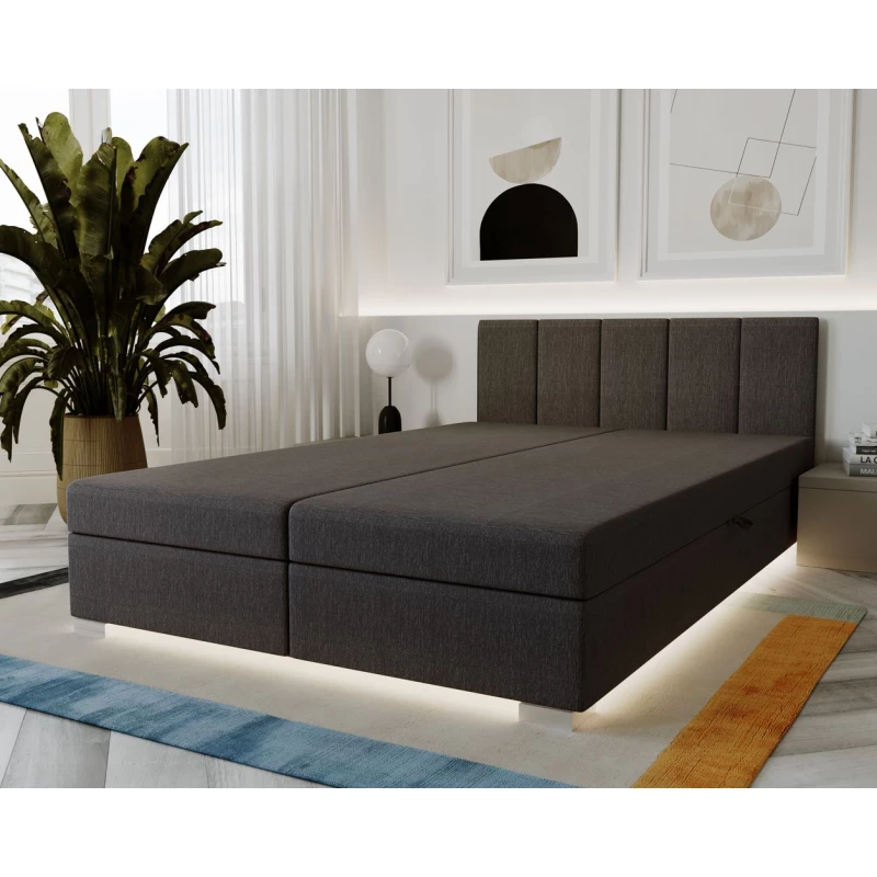 Čalouněná dvoulůžková postel 140x195 PEGY 2 - grafitová