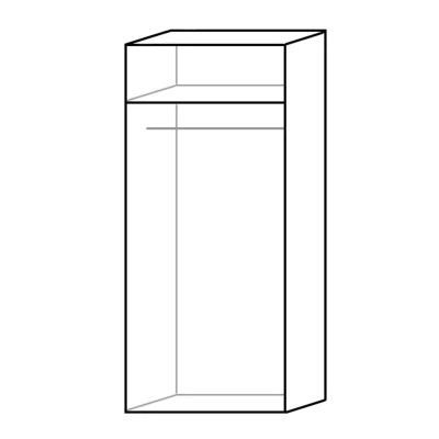 Dvoudveřová šatní skříň 90 cm FRIDLEY - dub sonoma čokoláda