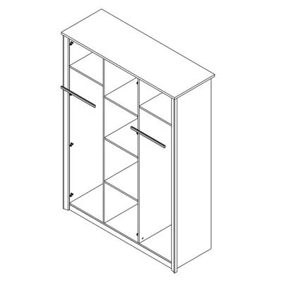 Třídveřová šatní skříň 200 cm FRIDLEY - dub sonoma