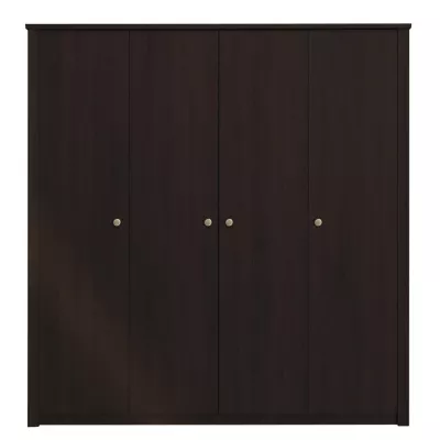 Čtyřdveřová šatní skříň 200 cm FRIDLEY - dub sonoma čokoláda