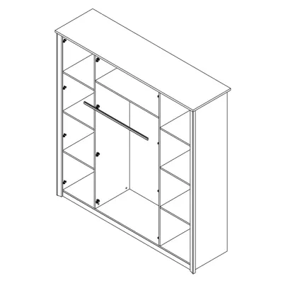 Čtyřdveřová šatní skříň 200 cm FRIDLEY - dub sonoma