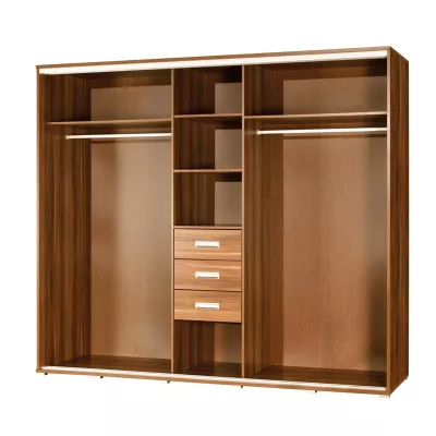 Šatní skříň se zrcadlem 255 cm MAKEL - dub sonoma