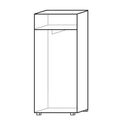 Předsíňová skříň 68 cm se šatní tyčí ANDOVER - kaštan wenge