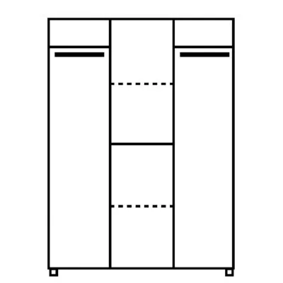 Šatní kombinovaná skříň 150 cm ANDOVER - dub catania