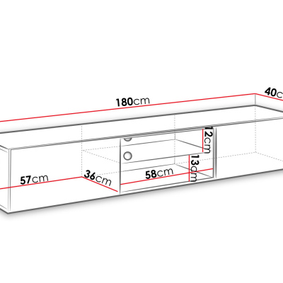 VÝPRODEJ - Stolek pod TV RIONATA 3 - grafit