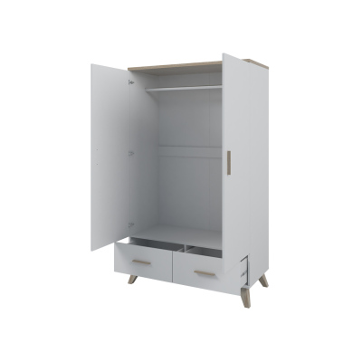 VÝPRODEJ - Šatní skříň 110 cm COLINA - dub sonoma / bílá