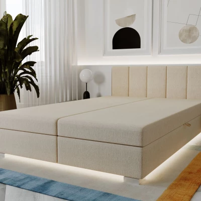 Čalouněná dvoulůžková postel 140x195 PEGY 1 - krémová