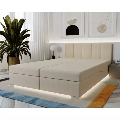 Čalouněná dvoulůžková postel 140x195 PEGY 1 - krémová