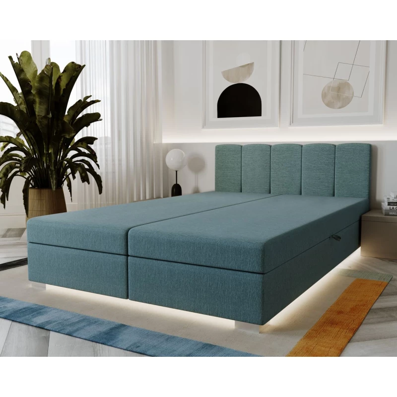 Manželská postel 160x195 INEJ 1 - modro šedá