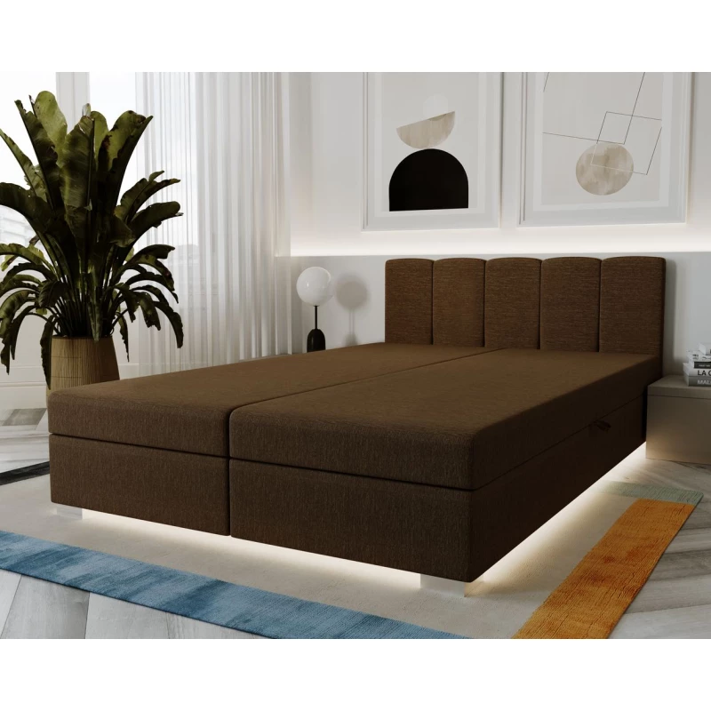 Manželská postel 140x195 INEJ 1 - tmavě hnědá