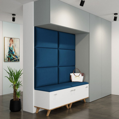 VÝPRODEJ - Čalouněný panel na zeď 70x40 PAG - modrý