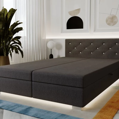 Dvoulůžková čalouněná postel 140x195 FREDERIKA 1 - grafitová