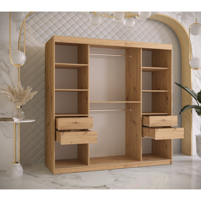 VÝPRODEJ - Dvoudveřová skříň NEA 2 - šířka 180 cm, dub artisan