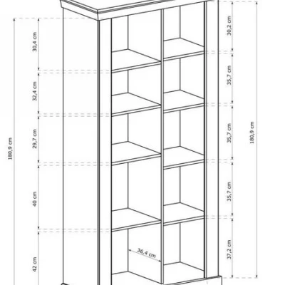 VÝPRODEJ - Vysoká vitrína AILISH - dub kraft zlatý