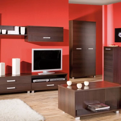 Nízká šuplíková komoda ANDOVER - kaštan wenge