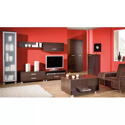 Nízká šuplíková komoda ANDOVER - kaštan wenge