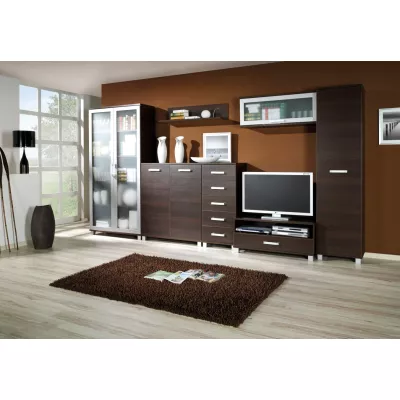 Úzká šuplíková komoda ANDOVER - kaštan wenge