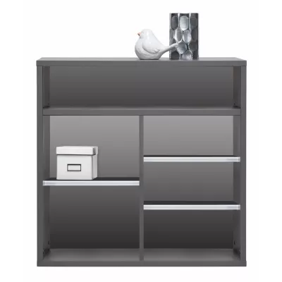 Kombinovaná komoda MANKATO - šedá / lesklá bílá