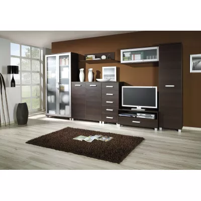 Úzká policová skříň 50 cm ANDOVER - kaštan wenge