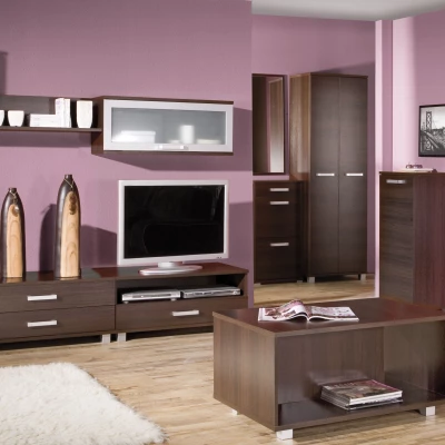 Úzká policová skříň 50 cm ANDOVER - kaštan wenge