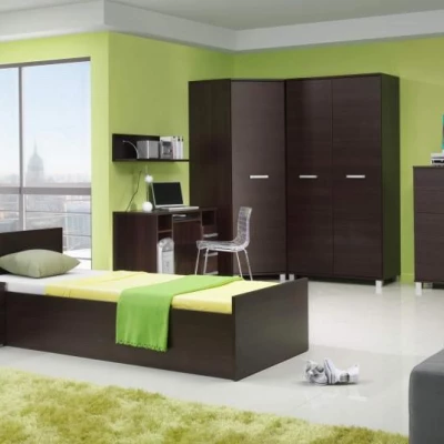 Úzká policová skříň 50 cm ANDOVER - kaštan wenge