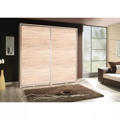 Široká šatní skříň 205 cm DANUBE 25 - dub sonoma