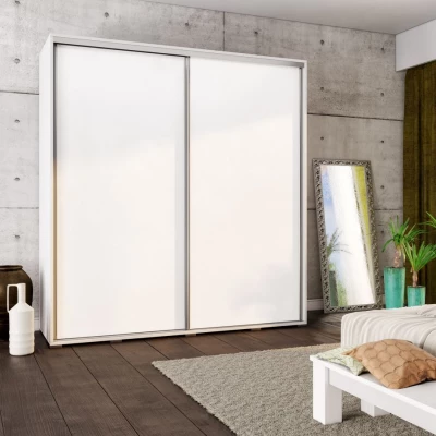 Široká šatní skříň 205 cm DANUBE 25 - bílá