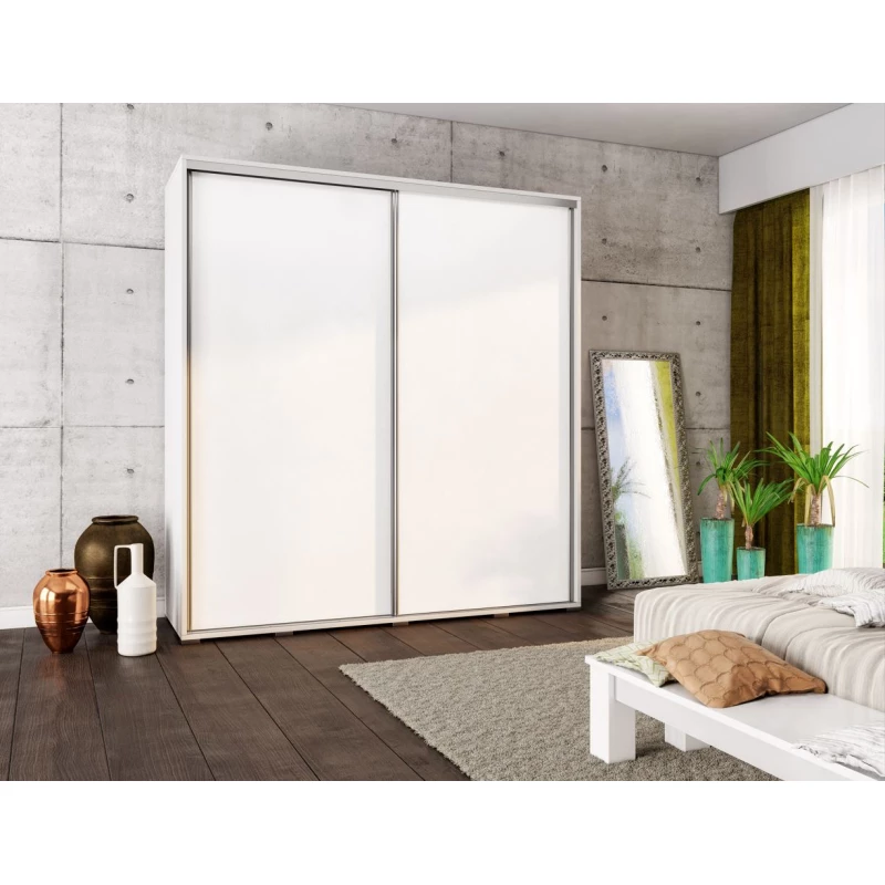 Široká šatní skříň 205 cm DANUBE 25 - bílá