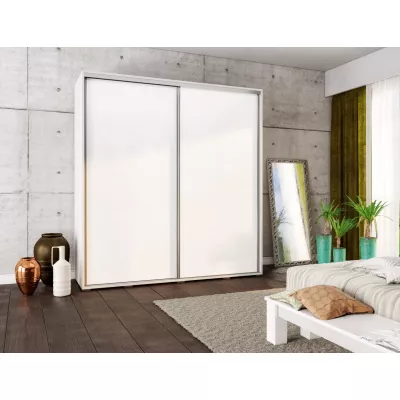 Široká šatní skříň 205 cm DANUBE 25 - bílá