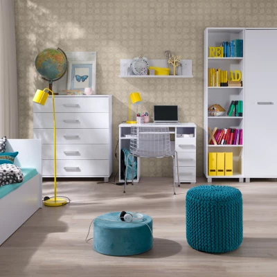 Úzký regál do obývacího pokoje ANDOVER - bílý