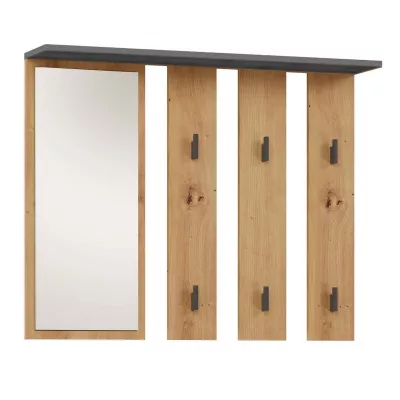 VÝPRODEJ - Stěna do předsíně MART - dub artisan / antracitová